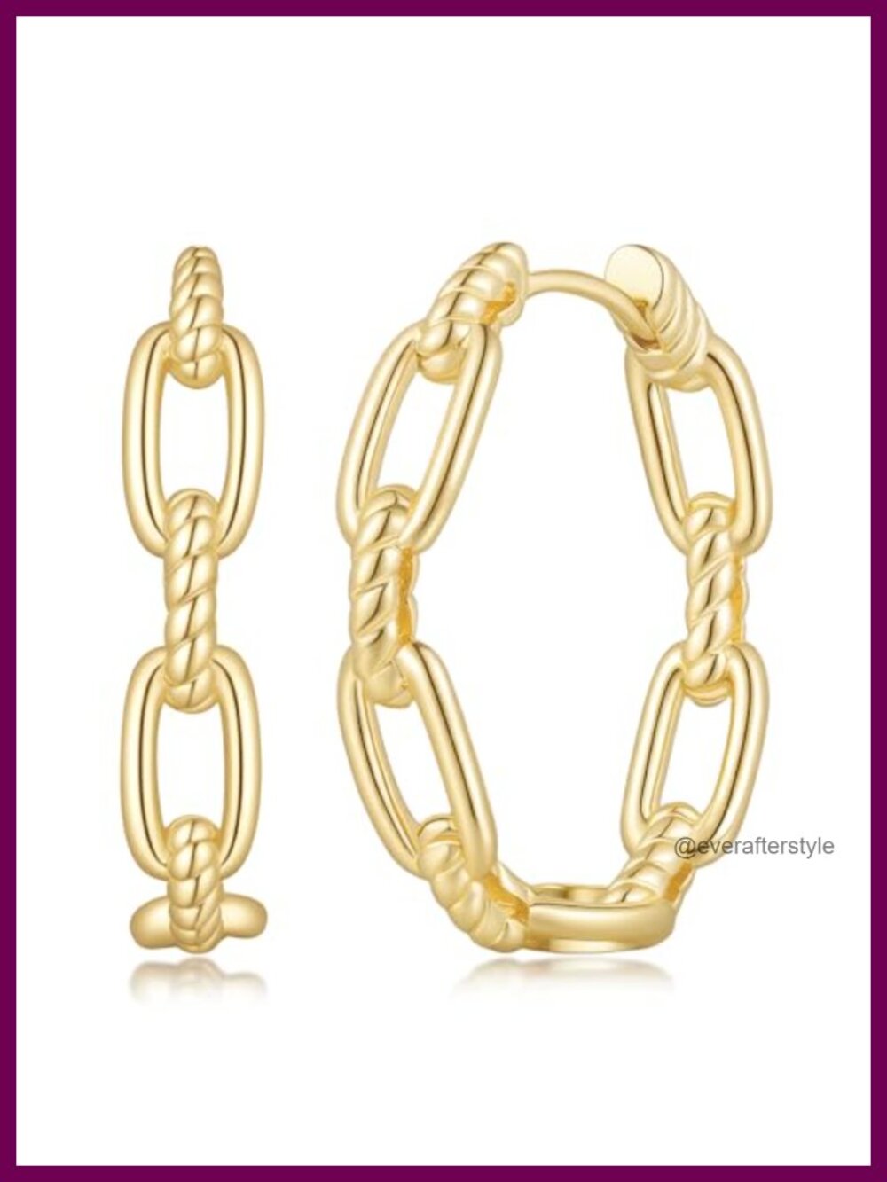 14k Gold Plated Interlocked Hoop Earrings for Women